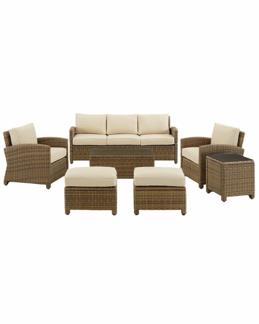 Seating Crosley | Crosley Bradenton 7Pc Outdoor Wicker Sofa Set Home Seating