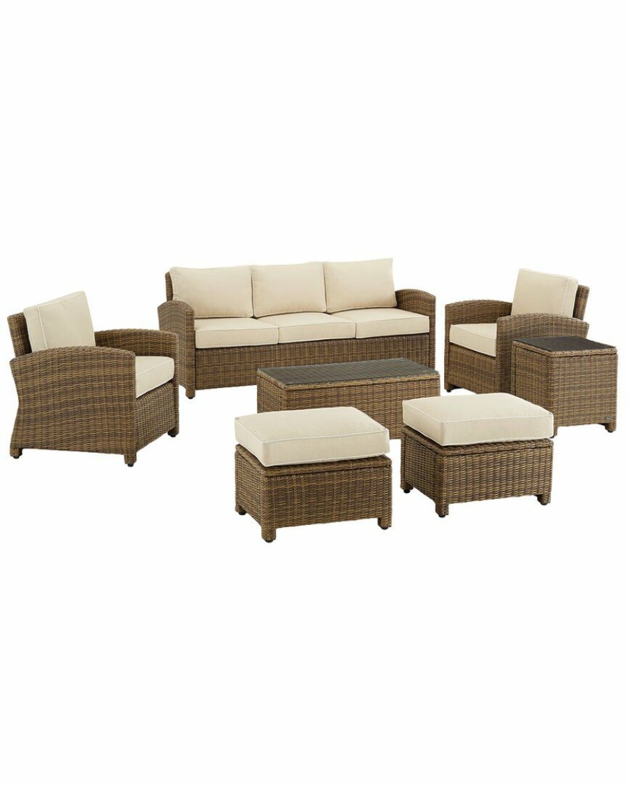 Seating Crosley | Crosley Bradenton 7Pc Outdoor Wicker Sofa Set Home Seating