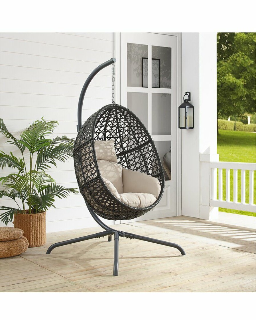 Seating Crosley | Crosley Calliope Indoor/Outdoor Wicker Hanging Egg Chair Home Seating