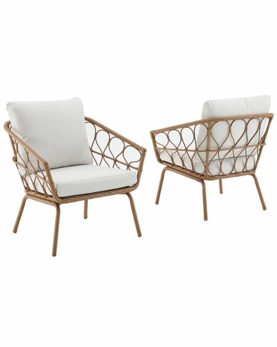 Seating Crosley | Crosley Furniture Juniper 2Pc Indoor/Outdoor Wicker Armchair Set Home Seating