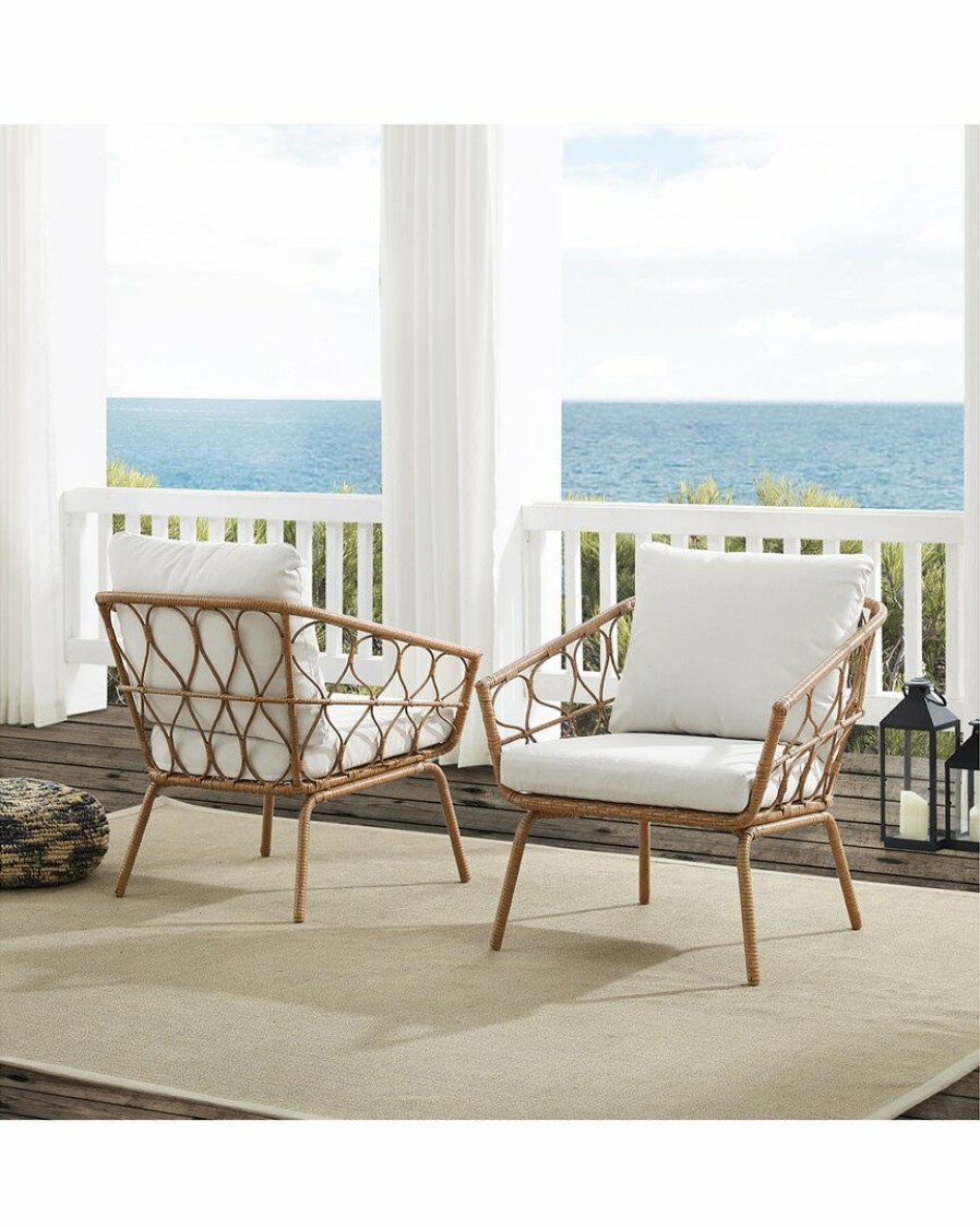 Seating Crosley | Crosley Furniture Juniper 2Pc Indoor/Outdoor Wicker Armchair Set Home Seating