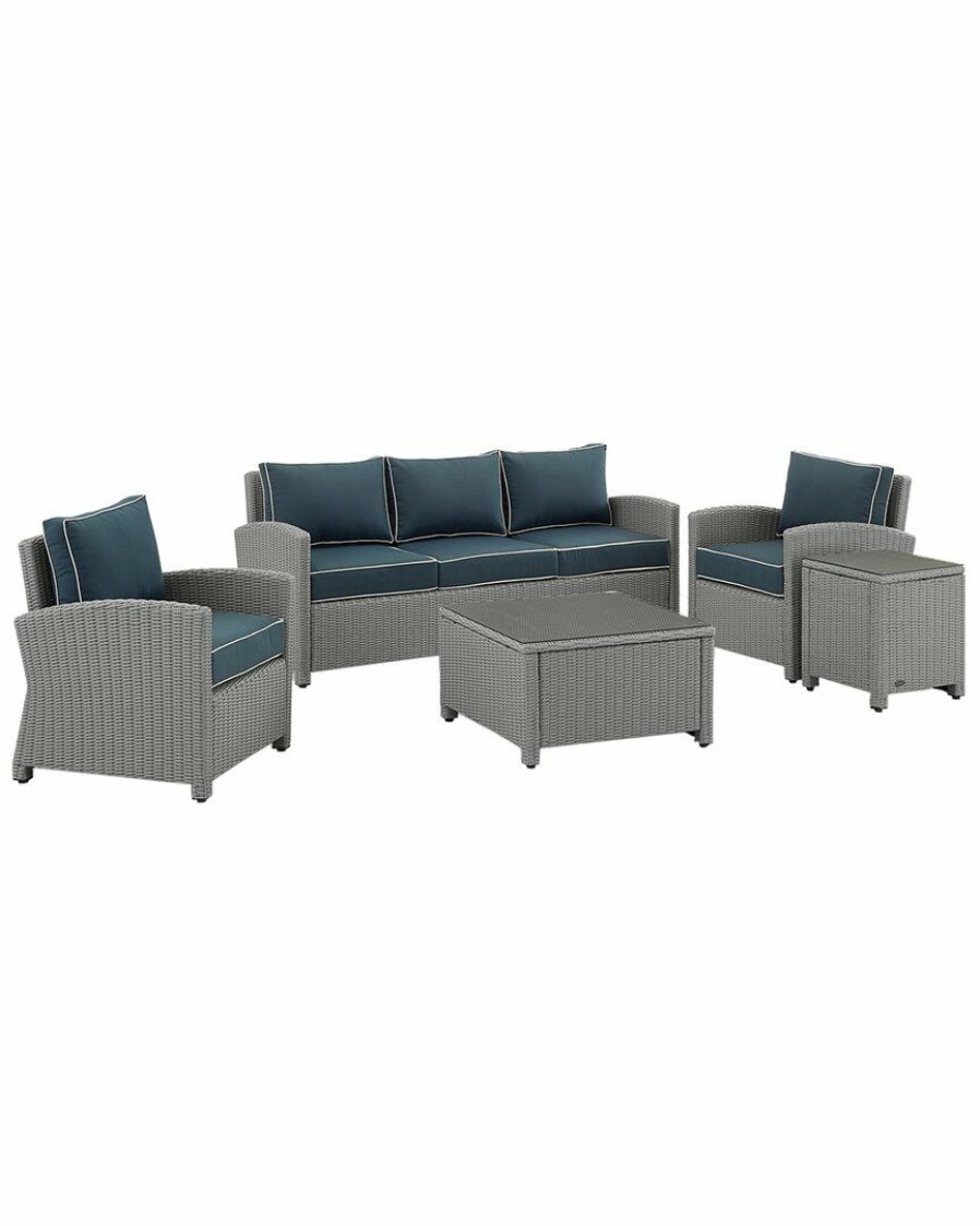 Seating Crosley | Crosley Bradenton 5Pc Outdoor Wicker Sofa Set Home Seating