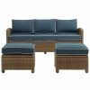 Seating Crosley | Crosley Bradenton 3Pc Outdoor Wicker Sofa Set Home Seating