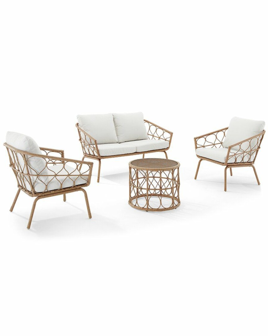 Seating Crosley | Crosley Furniture Juniper 4Pc Outdoor Wicker Conversation Set Home Seating