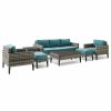 Seating Crosley | Crosley Furniture Prescott 7Pc Outdoor Wicker Sofa Set Home Seating