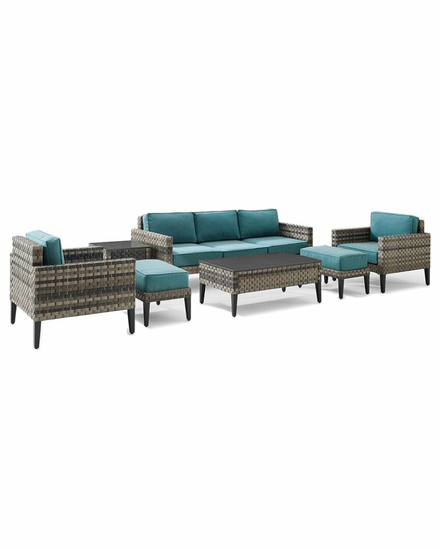 Seating Crosley | Crosley Furniture Prescott 7Pc Outdoor Wicker Sofa Set Home Seating