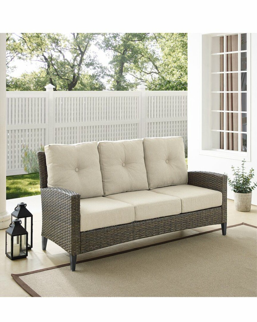 Seating Crosley | Crosley Rockport Outdoor Wicker High Back Sofa Home Seating