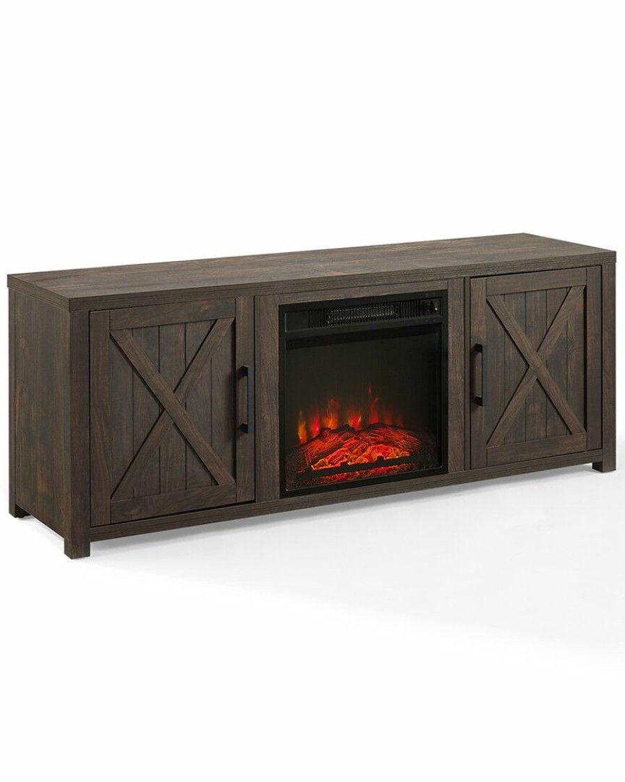 Tv Stands & Consoles Crosley | Crosley Furniture Gordon 58In Low-Profile Tv Stand W/Fireplace Home Tv Stands & Consoles