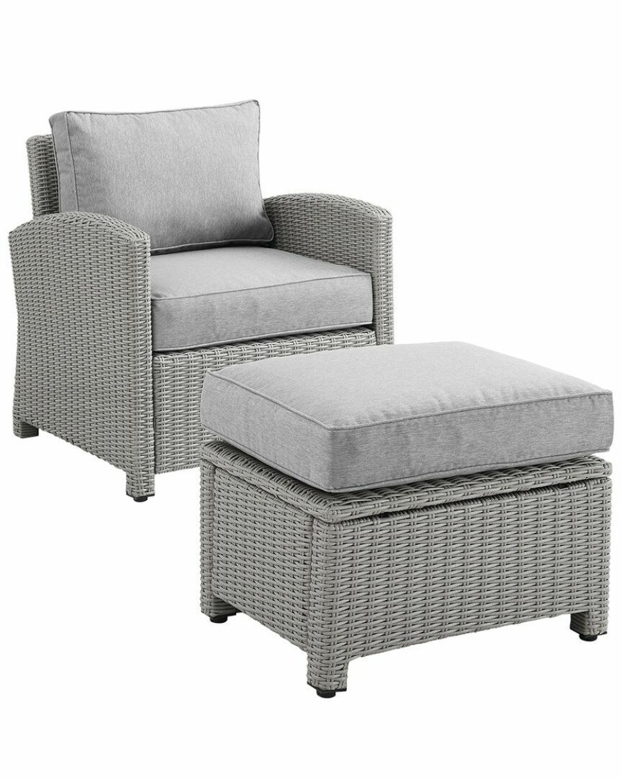 Seating Crosley | Crosley Bradenton 2Pc Outdoor Wicker Chair Set Home Seating