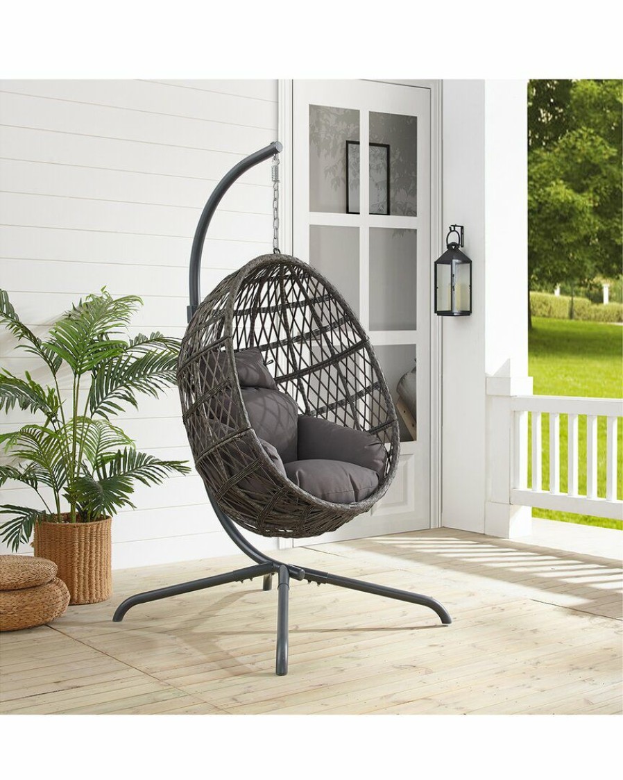 Seating Crosley | Crosley Tess Indoor/Outdoor Wicker Hanging Egg Chair Home Seating