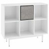 Bookcases & Shelving Crosley | Crosley Liam 6 Cube Record Storage Bookcase With Speaker Home Bookcases & Shelving