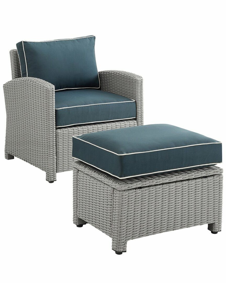 Seating Crosley | Crosley Bradenton 2Pc Outdoor Wicker Chair Set Home Seating