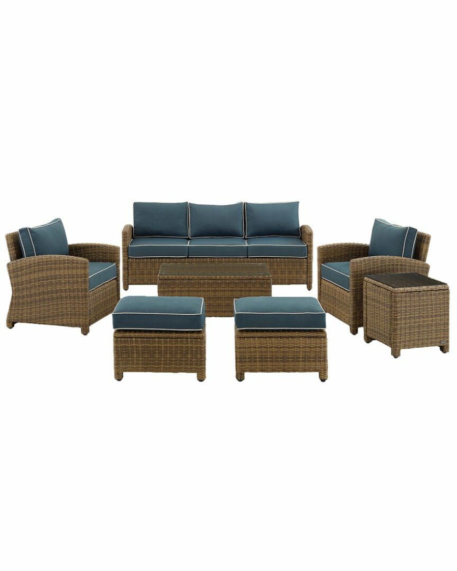 Seating Crosley | Crosley Bradenton 7Pc Outdoor Wicker Sofa Set Home Seating