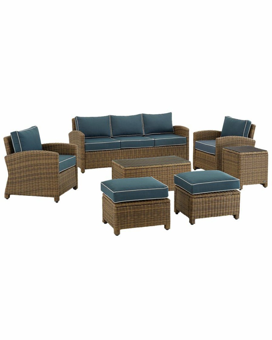 Seating Crosley | Crosley Bradenton 7Pc Outdoor Wicker Sofa Set Home Seating