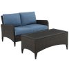 Seating Crosley | Crosley Kiawah 2Pc Outdoor Wicker Chat Set Home Seating