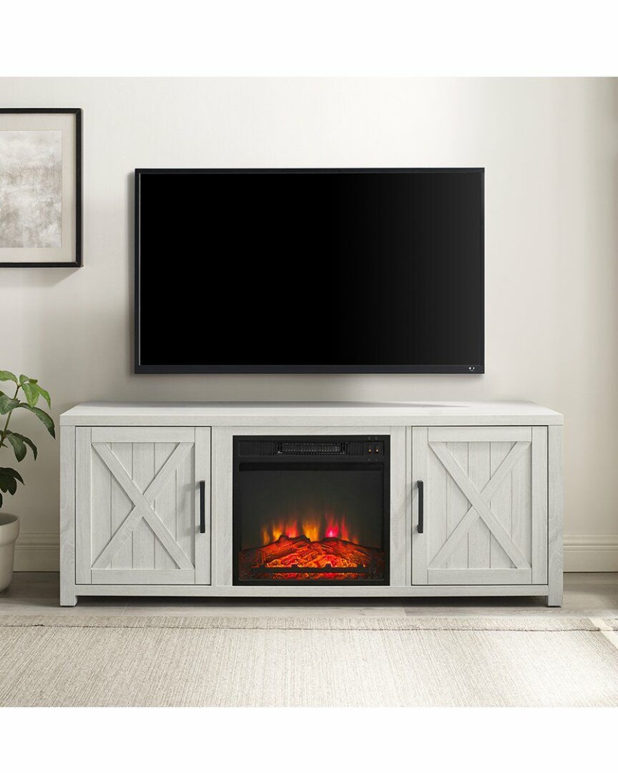 Tv Stands & Consoles Crosley | Crosley Furniture Gordon 58In Low-Profile Tv Stand W/Fireplace Home Tv Stands & Consoles