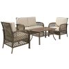 Seating Crosley | Crosley Furniture Tribeca 4Pc Outdoor Wicker Set Home Seating