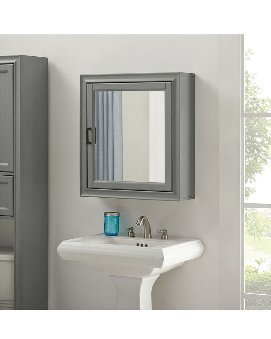 Bookcases & Shelving Crosley | Crosley Tara Bath Mirror Cabinet Home Bookcases & Shelving