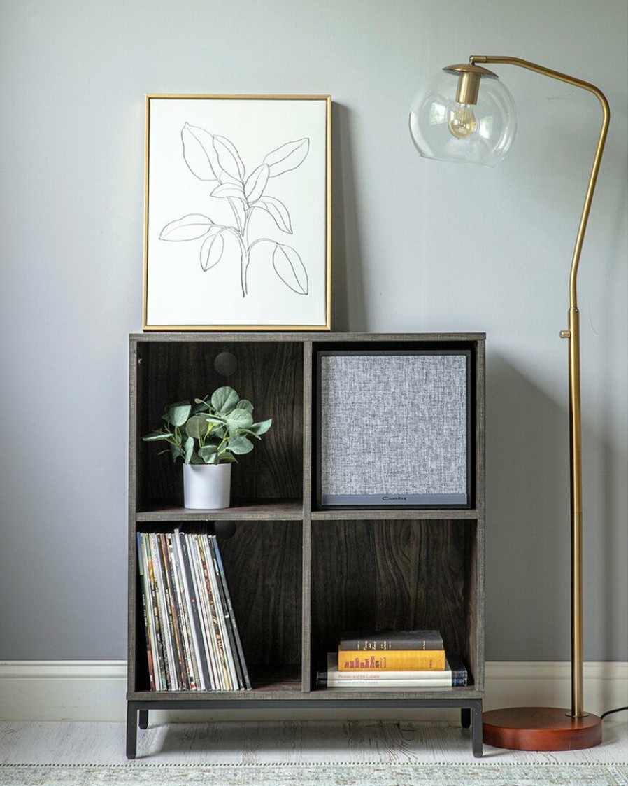 Bookcases & Shelving Crosley | Crosley Jacobsen Record Storage Cube Bookcase With Speaker Home Bookcases & Shelving