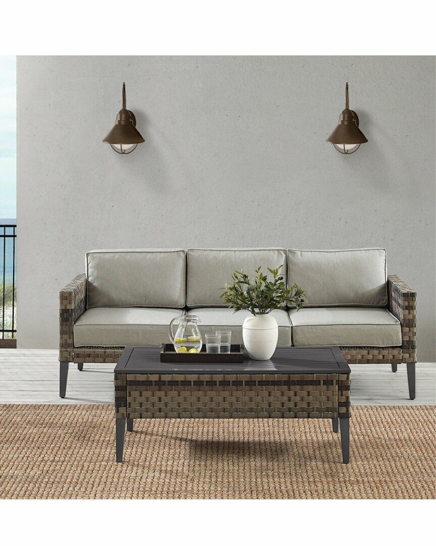 Seating Crosley | Crosley Furniture Prescott 2Pc Outdoor Wicker Sofa Set Home Seating