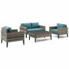 Seating Crosley | Crosley Furniture Prescott 4Pc Outdoor Wicker Conversation Set Home Seating