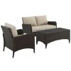 Seating Crosley | Crosley Kiawah 3Pc Outdoor Wicker Conversation Set Home Seating