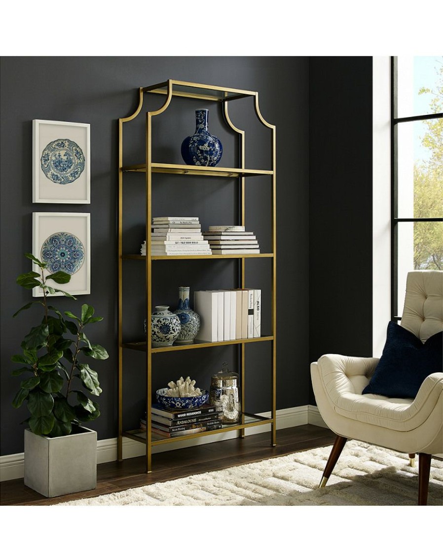 Bookcases & Shelving Crosley | Crosley 80In Aimee Etagere Home Bookcases & Shelving