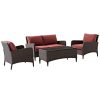 Seating Crosley | Crosley Kiawah 4Pc Outdoor Wicker Conversation Set Home Seating