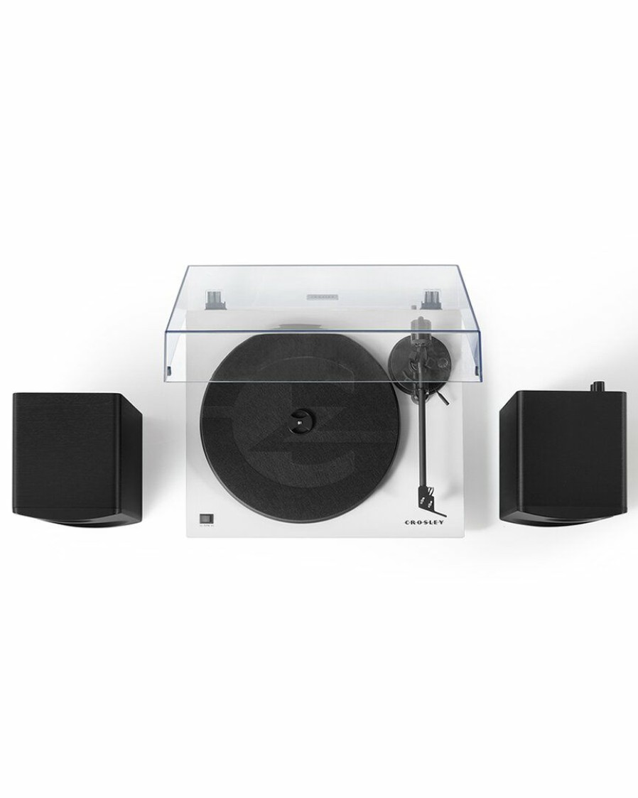 Smart Home Devices Crosley | Crosley Radio White Kt6101 Turntable And Speaker Kit Home Smart Home Devices