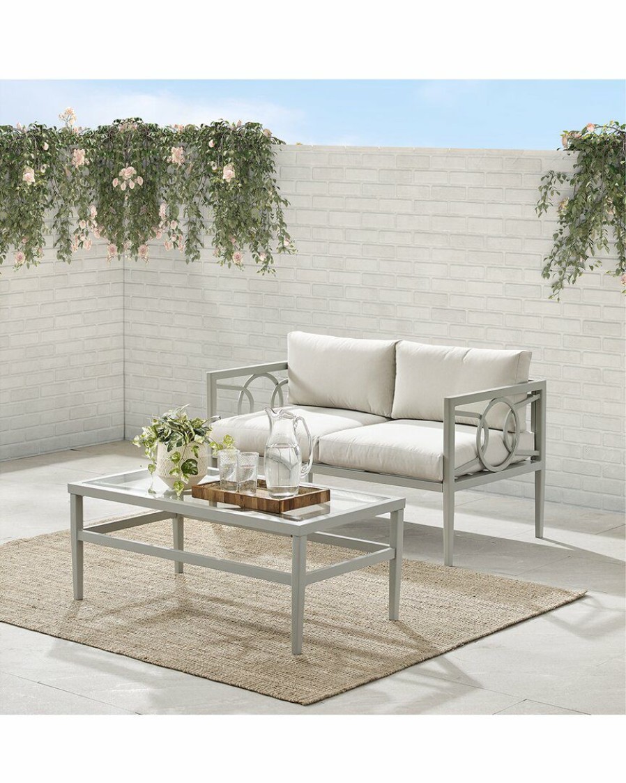 Seating Crosley | Crosley Ashford 2Pc Outdoor Metal Conversation Set Home Seating