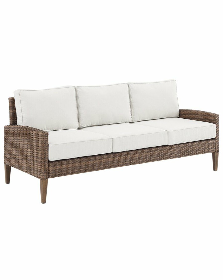 Seating Crosley | Crosley Capella Outdoor Wicker Sofa Home Seating