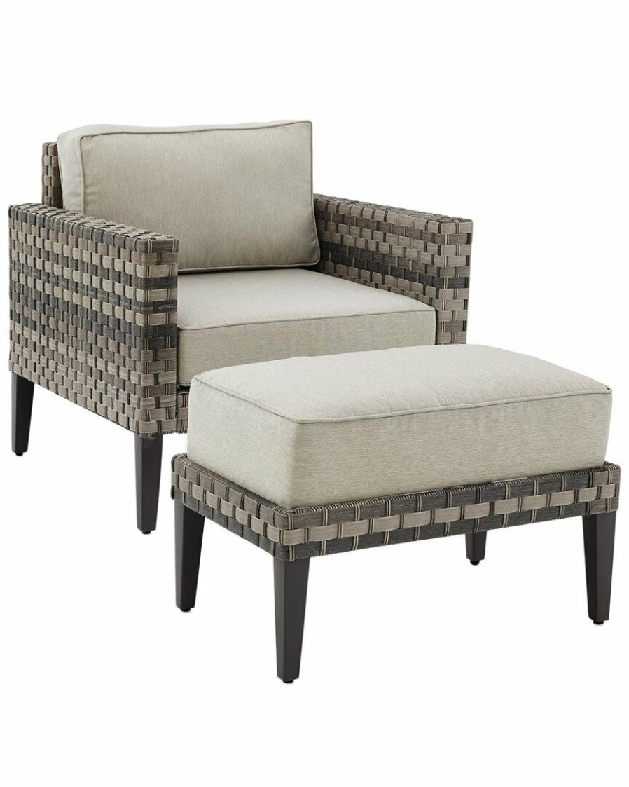 Seating Crosley | Crosley Furniture Prescott 2Pc Outdoor Wicker Armchair Set Home Seating