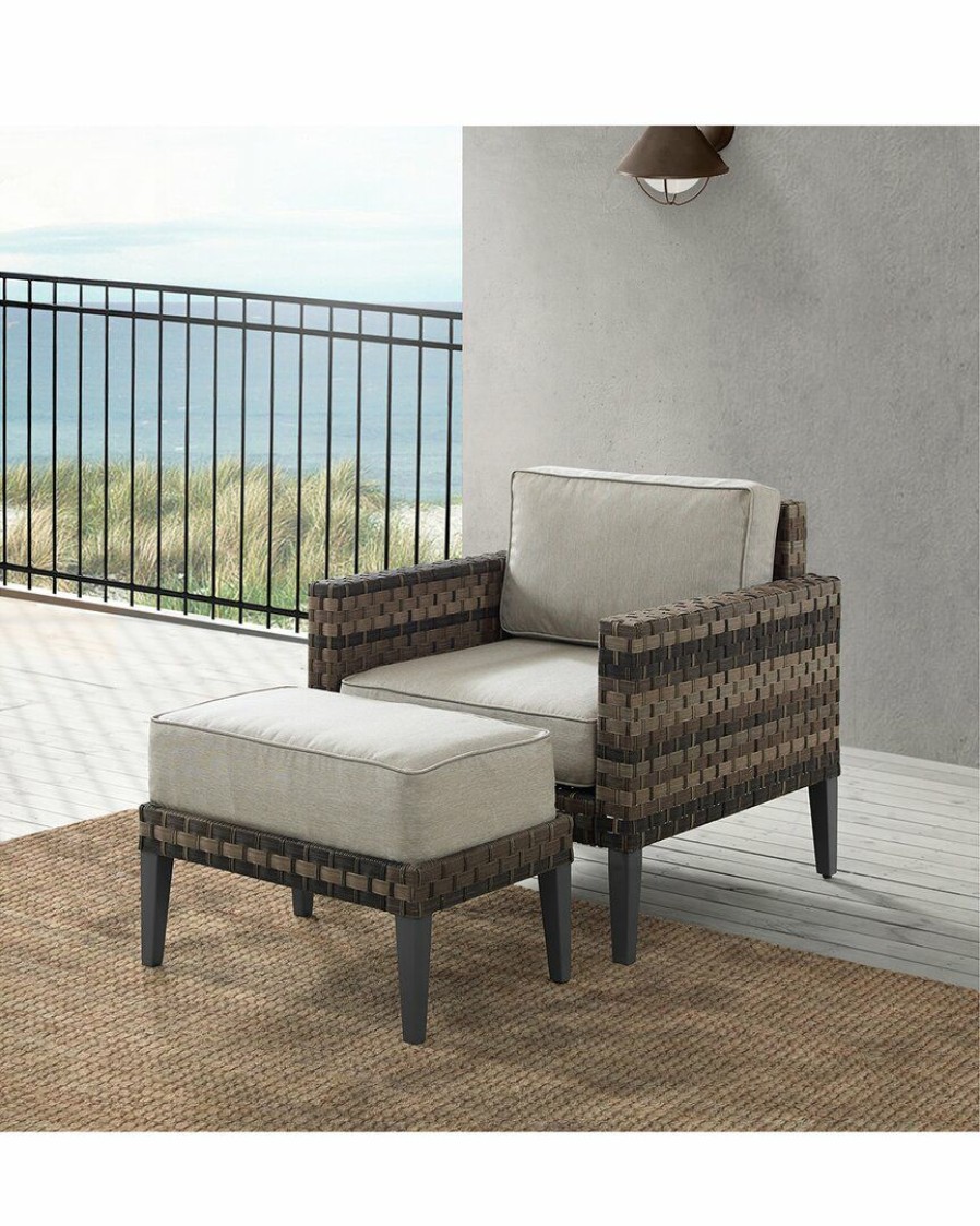 Seating Crosley | Crosley Furniture Prescott 2Pc Outdoor Wicker Armchair Set Home Seating