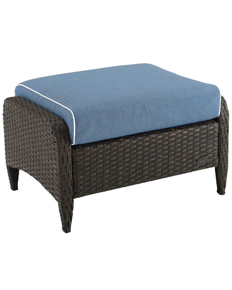 Seating Crosley | Crosley Kiawah Outdoor Wicker Ottoman Home Seating