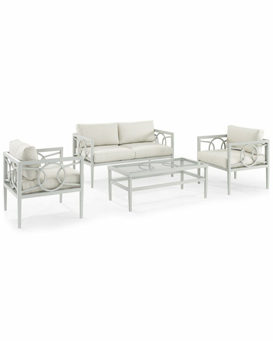 Seating Crosley | Crosley Ashford 4Pc Outdoor Metal Conversation Set Home Seating